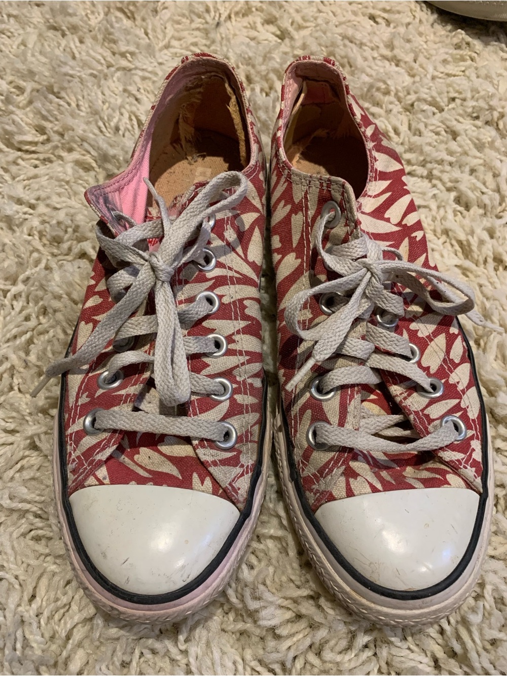 Herat Print Red Converse Shoes US W 7 CTAS